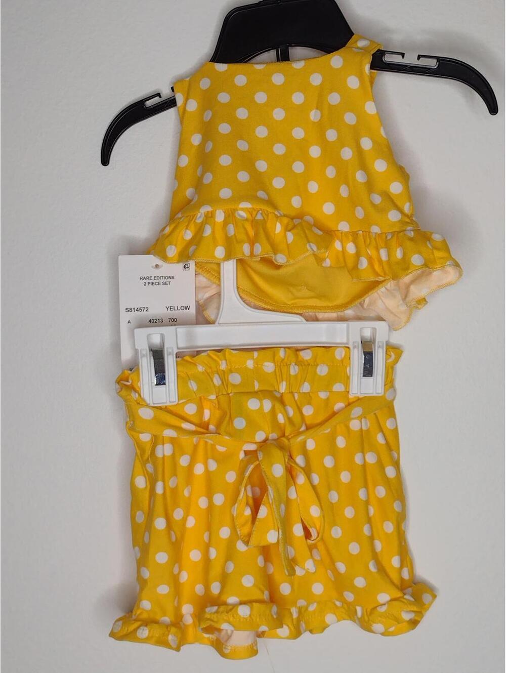 NWT Rare Editions Baby Girl Yellow 2 Piece Set Shirt/Shorts Size 3-6M